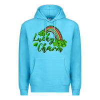 Ocean Blue Lucky charm rainbow and shamrocks Premium Hoodie - RanaPortraitStore
