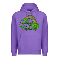 Purple Lucky charm rainbow and shamrocks Premium Hoodie - RanaPortraitStore
