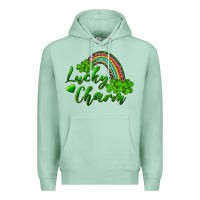 Seafoam Lucky charm rainbow and shamrocks Premium Hoodie - RanaPortraitStore