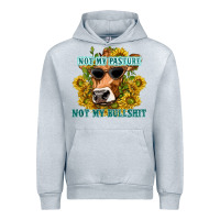 Heather Grey not my pasture not my bullshit Urban Hoodie - texasbilliewilder