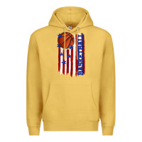 Antique Gold basketball american flag Premium Hoodie - texasbilliewilder