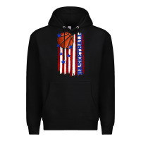 Black basketball american flag Premium Hoodie - texasbilliewilder
