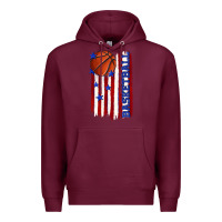 Burgundy basketball american flag Premium Hoodie - texasbilliewilder