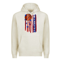 Oatmeal Heather basketball american flag Premium Hoodie - texasbilliewilder