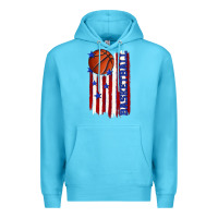 Ocean Blue basketball american flag Premium Hoodie - texasbilliewilder