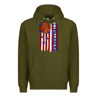 Army Green basketball american flag Premium Hoodie - texasbilliewilder