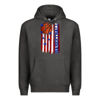 Charcoal Heather basketball american flag Premium Hoodie - texasbilliewilder