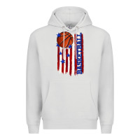 Dove Grey basketball american flag Premium Hoodie - texasbilliewilder