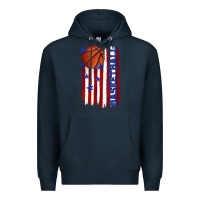 Navy basketball american flag Premium Hoodie - texasbilliewilder