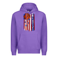 Purple basketball american flag Premium Hoodie - texasbilliewilder