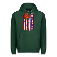 Sports Green basketball american flag Premium Hoodie - texasbilliewilder
