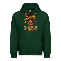 Forest Green october girl afro woman fall Urban Hoodie - texasbilliewilder