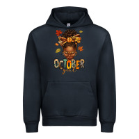 Navy october girl afro woman fall Urban Hoodie - texasbilliewilder