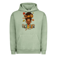 Pigment Oil Green october girl afro woman fall Urban Hoodie - texasbilliewilder