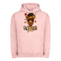 Pigment Salmon october girl afro woman fall Urban Hoodie - texasbilliewilder