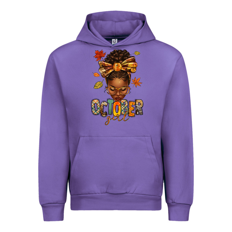 October Girl Afro Woman Fall Urban Hoodie by texasbilliewilder | Teevron