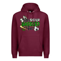 Burgundy little sister biggest fan soccer Premium Hoodie - Zillion Design Studio
