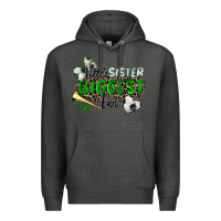 Charcoal Heather little sister biggest fan soccer Premium Hoodie - Zillion Design Studio