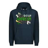 Navy little sister biggest fan soccer Premium Hoodie - Zillion Design Studio