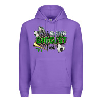Purple little sister biggest fan soccer Premium Hoodie - Zillion Design Studio