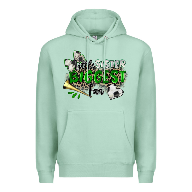 Little Sister Biggest Fan Soccer Premium Hoodie by Zillion Design Studio | Teevron