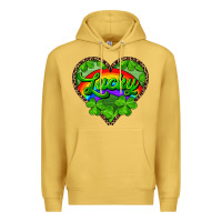 Antique Gold lucky heart with leopard Premium Hoodie - RanaPortraitStore