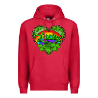 Cardinal lucky heart with leopard Premium Hoodie - RanaPortraitStore