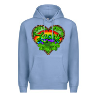 Colony Blue lucky heart with leopard Premium Hoodie - RanaPortraitStore
