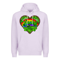 Lilac lucky heart with leopard Premium Hoodie - RanaPortraitStore
