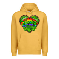 Mustard lucky heart with leopard Premium Hoodie - RanaPortraitStore