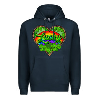 Navy lucky heart with leopard Premium Hoodie - RanaPortraitStore