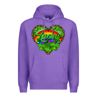 Purple lucky heart with leopard Premium Hoodie - RanaPortraitStore