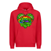 Red lucky heart with leopard Premium Hoodie - RanaPortraitStore
