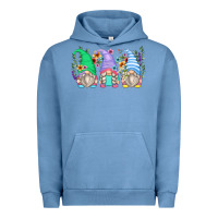 Pigment Pebble Blue floral gnomes Urban Hoodie - Zillion Design Studio