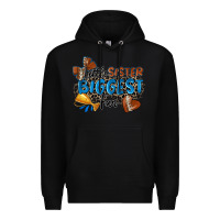 Black little sister biggest fan football Premium Hoodie - Zillion Design Studio