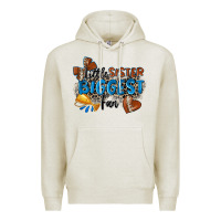 Oatmeal Heather little sister biggest fan football Premium Hoodie - Zillion Design Studio