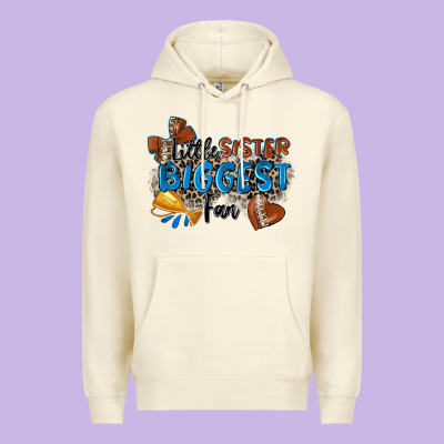 Little Sister Biggest Fan Football Premium Hoodie Designed By Zillion Design Studio