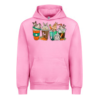 Fuchsia Pink rabbit coffee cups Urban Hoodie - texasbilliewilder