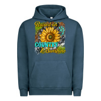 Pigment Midnight Navy raised on country and sunshine Urban Hoodie - texasbilliewilder