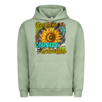 Pigment Oil Green raised on country and sunshine Urban Hoodie - texasbilliewilder