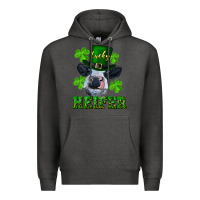 Charcoal Heather Lucky heifer Premium Hoodie - RanaPortraitStore