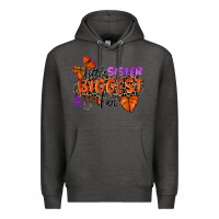 Charcoal Heather little sister biggest fan basketball Premium Hoodie - Zillion Design Studio