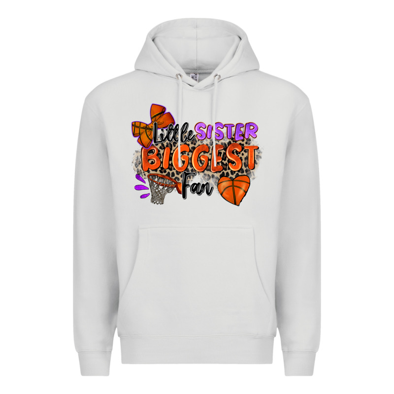 Little Sister Biggest Fan Basketball Premium Hoodie by Zillion Design Studio | Teevron