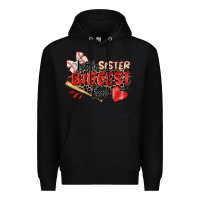 Black little sister biggest fan baseball Premium Hoodie - Zillion Design Studio