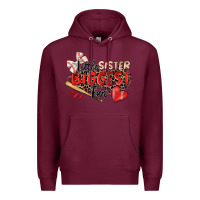 Burgundy little sister biggest fan baseball Premium Hoodie - Zillion Design Studio