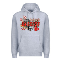 Heather Grey little sister biggest fan baseball Premium Hoodie - Zillion Design Studio
