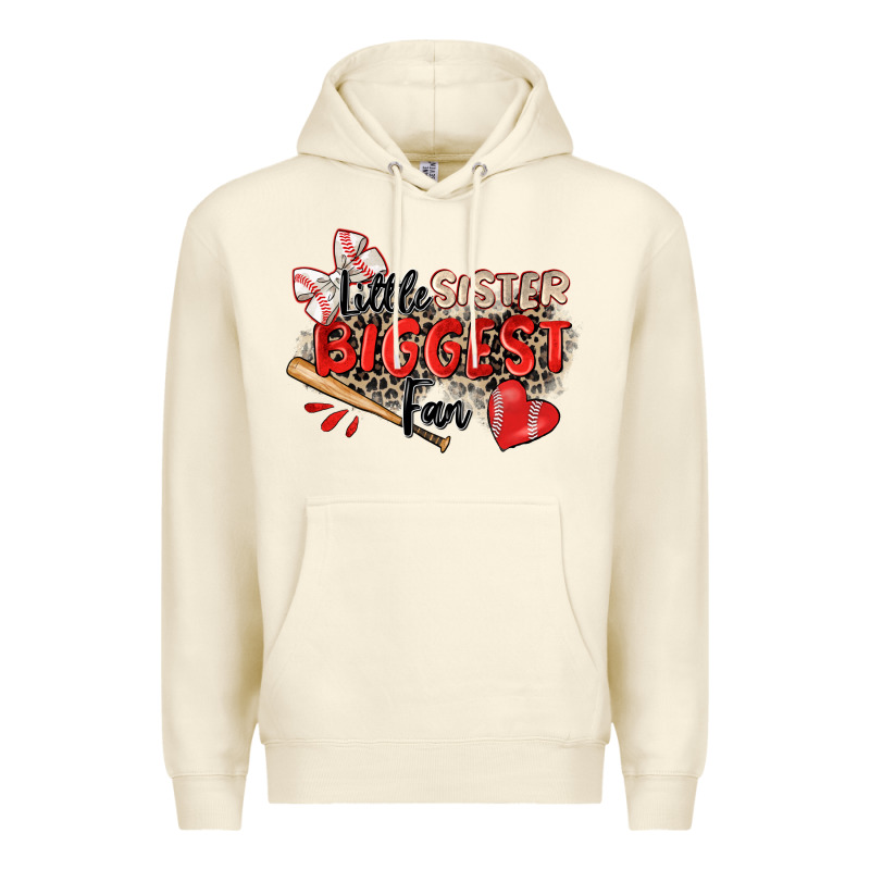 Little Sister Biggest Fan Baseball Premium Hoodie by Zillion Design Studio | Teevron