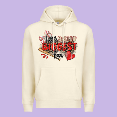 Little Sister Biggest Fan Baseball Premium Hoodie Designed By Zillion Design Studio