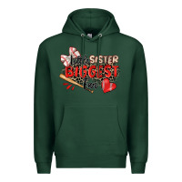 Sports Green little sister biggest fan baseball Premium Hoodie - Zillion Design Studio