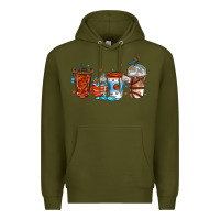 Army Green basketball coffee cups Premium Hoodie - texasbilliewilder